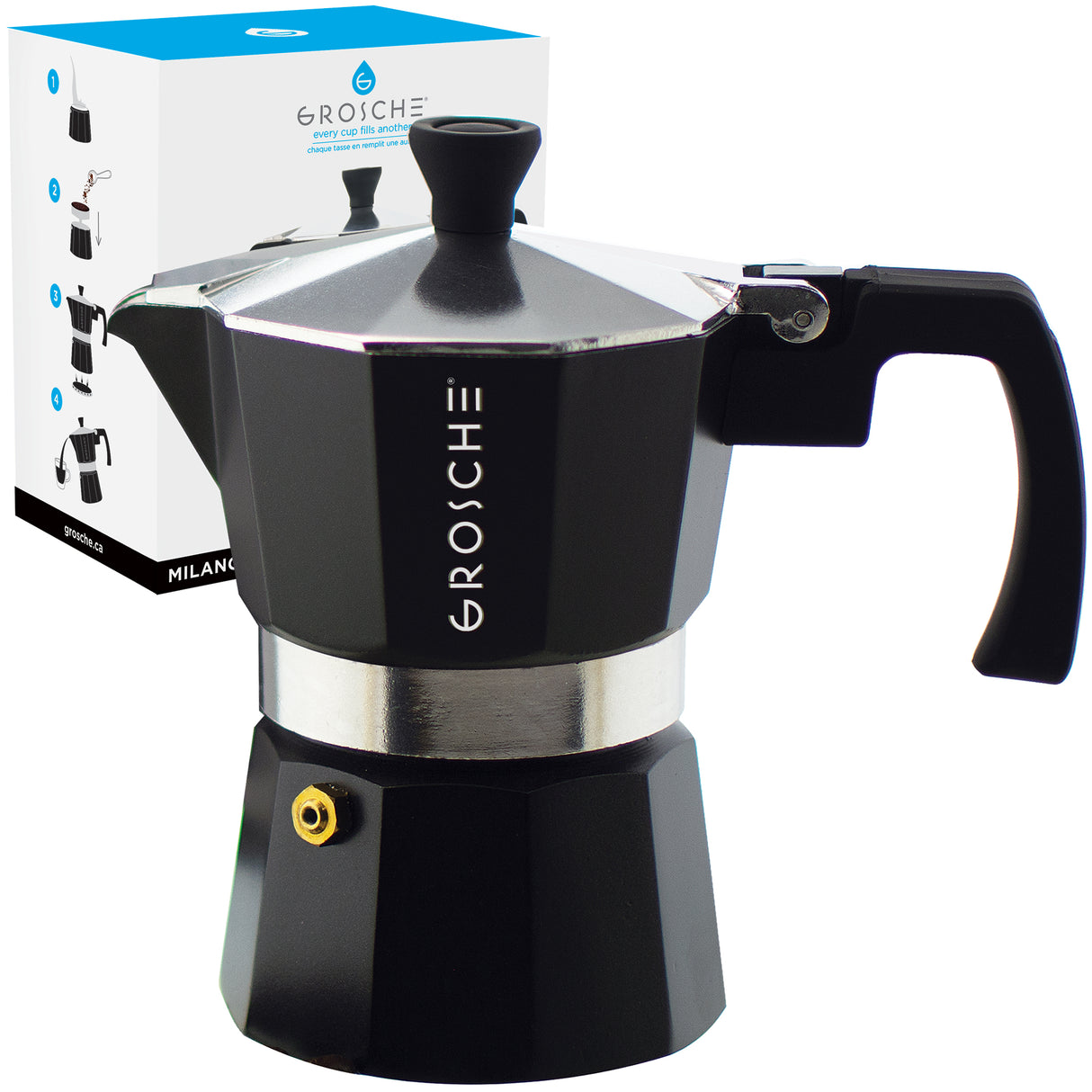 Cafetera Milano 3 Tazas 150 ml Negra