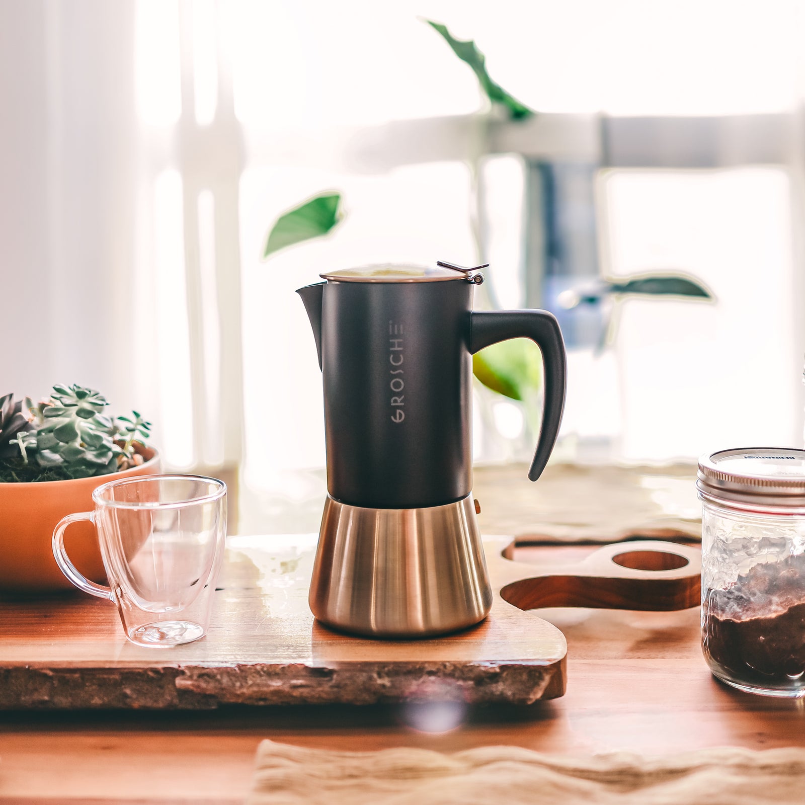 Cafetera Milano 6 Tazas Metal Grosche