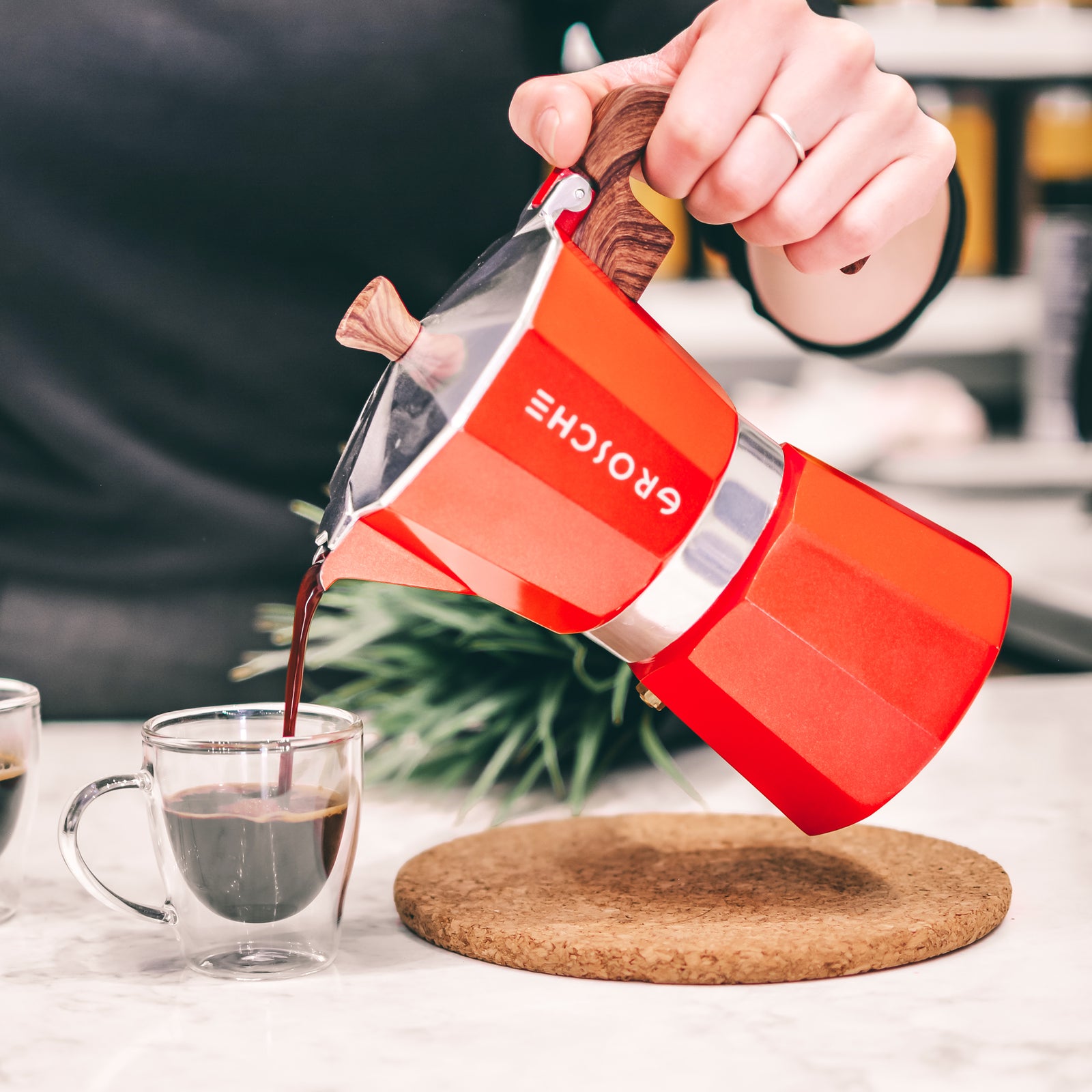 Cafetera Milano de 6 Tazas 275 ml Roja