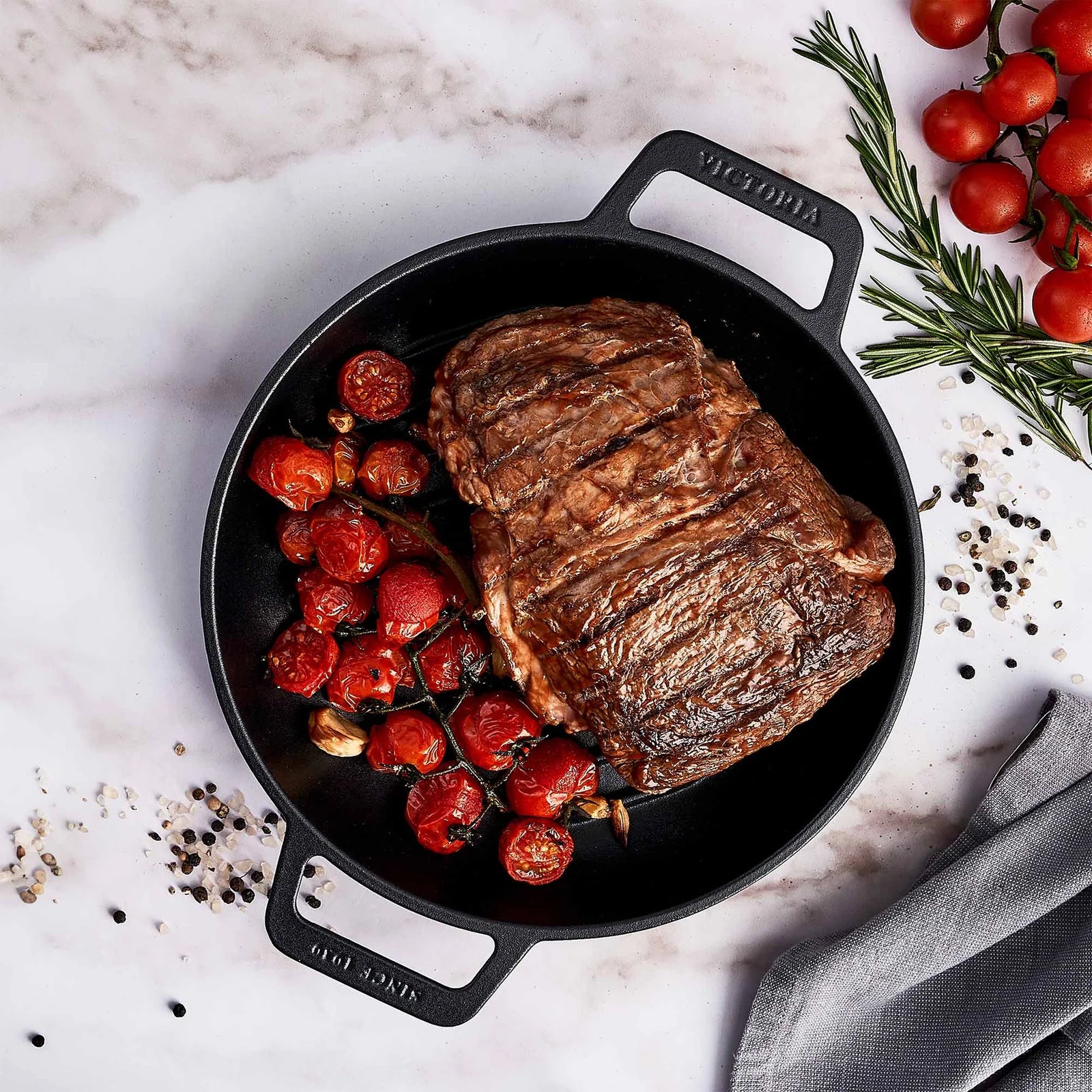 Sarten Victoria Redondo Grill 25 cm Hierro Fundido Precurado