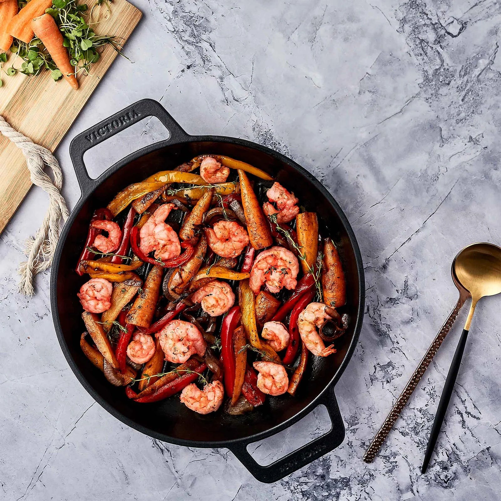 Sarten Victoria Redondo Grill 25 cm Hierro Fundido Precurado