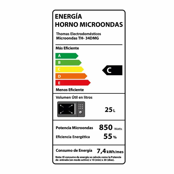 Microondas Thomas 34 Litros TH-34DMG