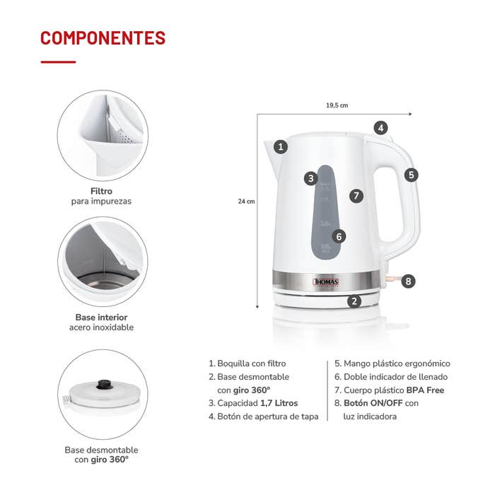 Hervidor Thomas 1,7 Litros TH-4340