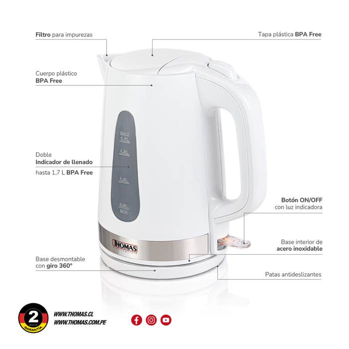 Hervidor Thomas 1,7 Litros TH-4340