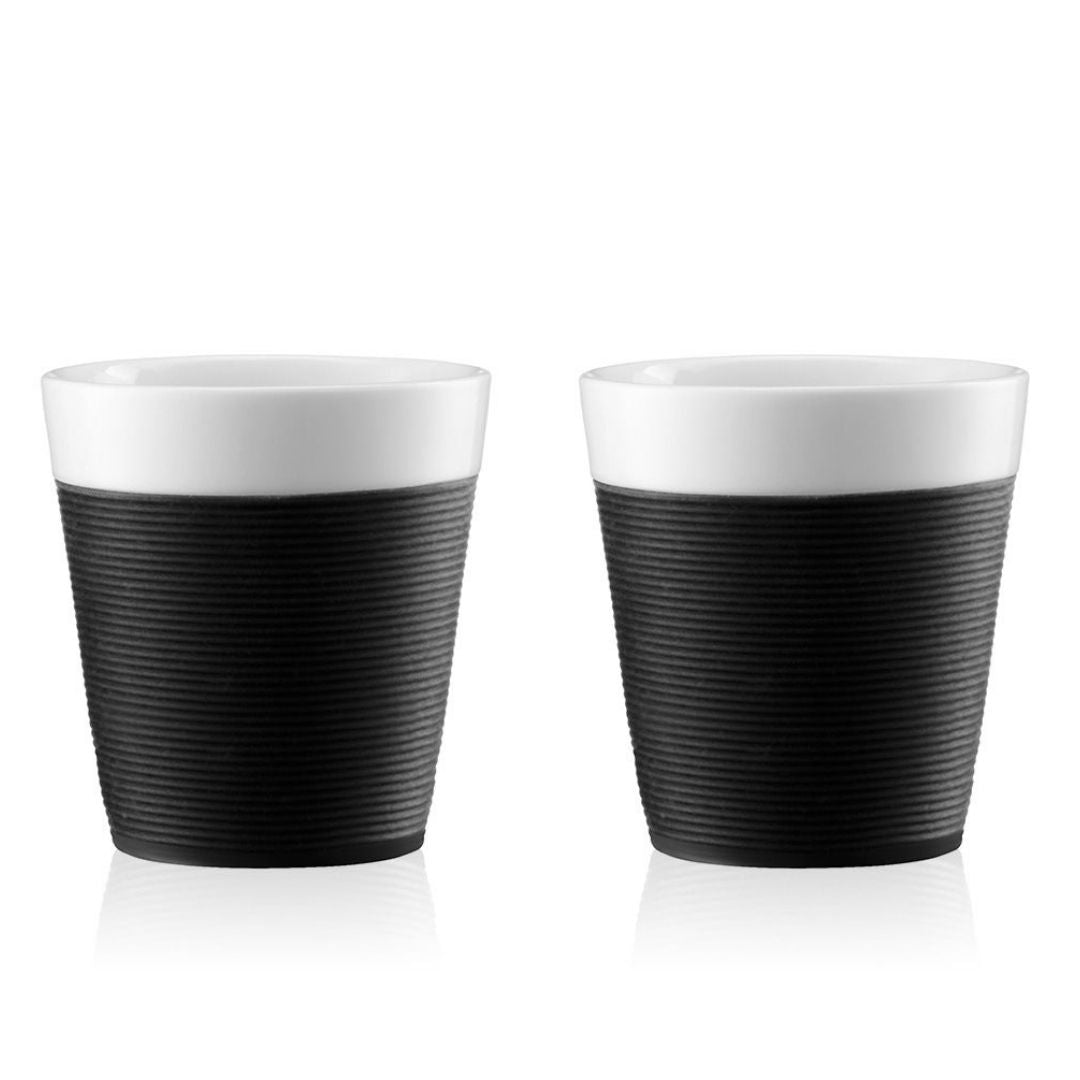 Set 2 vasos de Porcelana Bodum 170 ml. con Cubierta Antideslizante