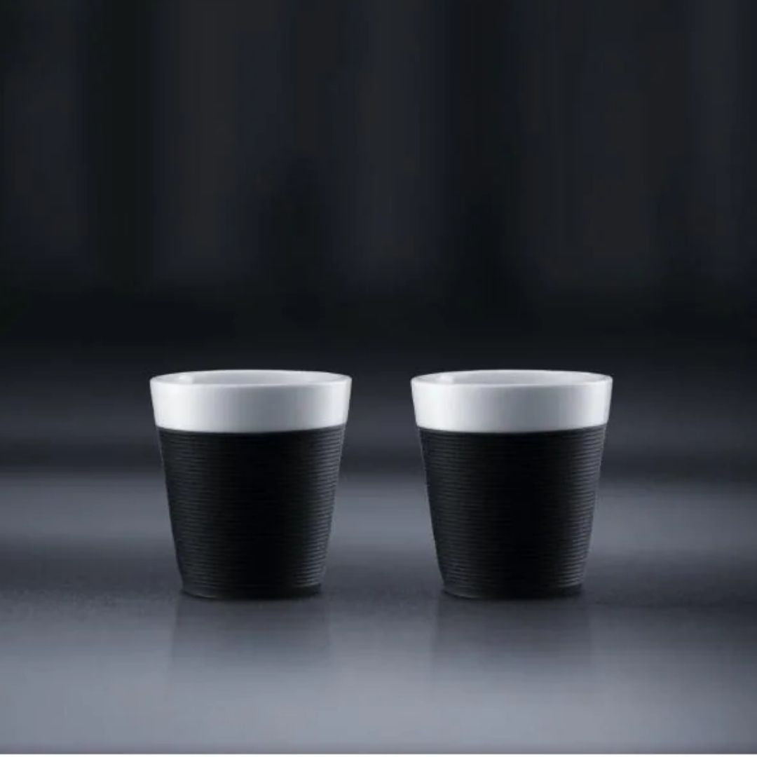 Set 2 vasos de Porcelana Bodum 170 ml. con Cubierta Antideslizante