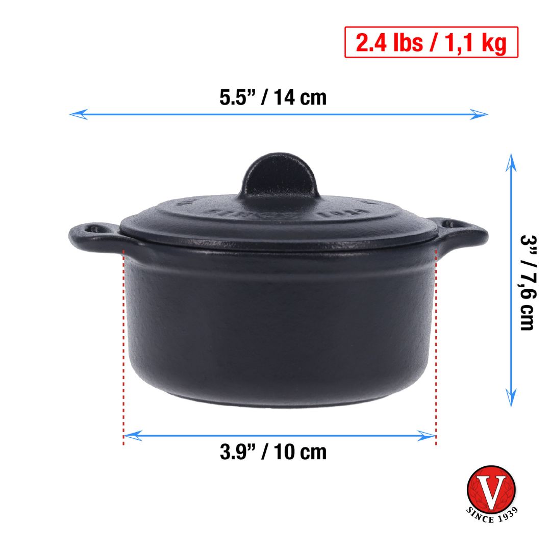 Mini Olla Victoria Cocotte de Hierro Fundido Precurado