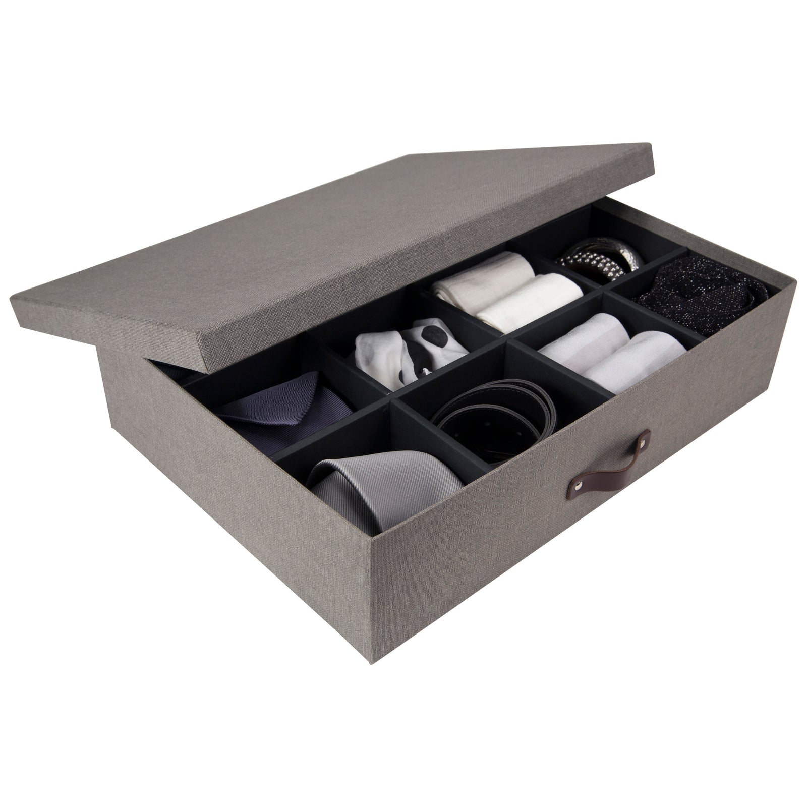 Caja Organizadora Bigso Box de 12 Divisiones Papel Canva Gris