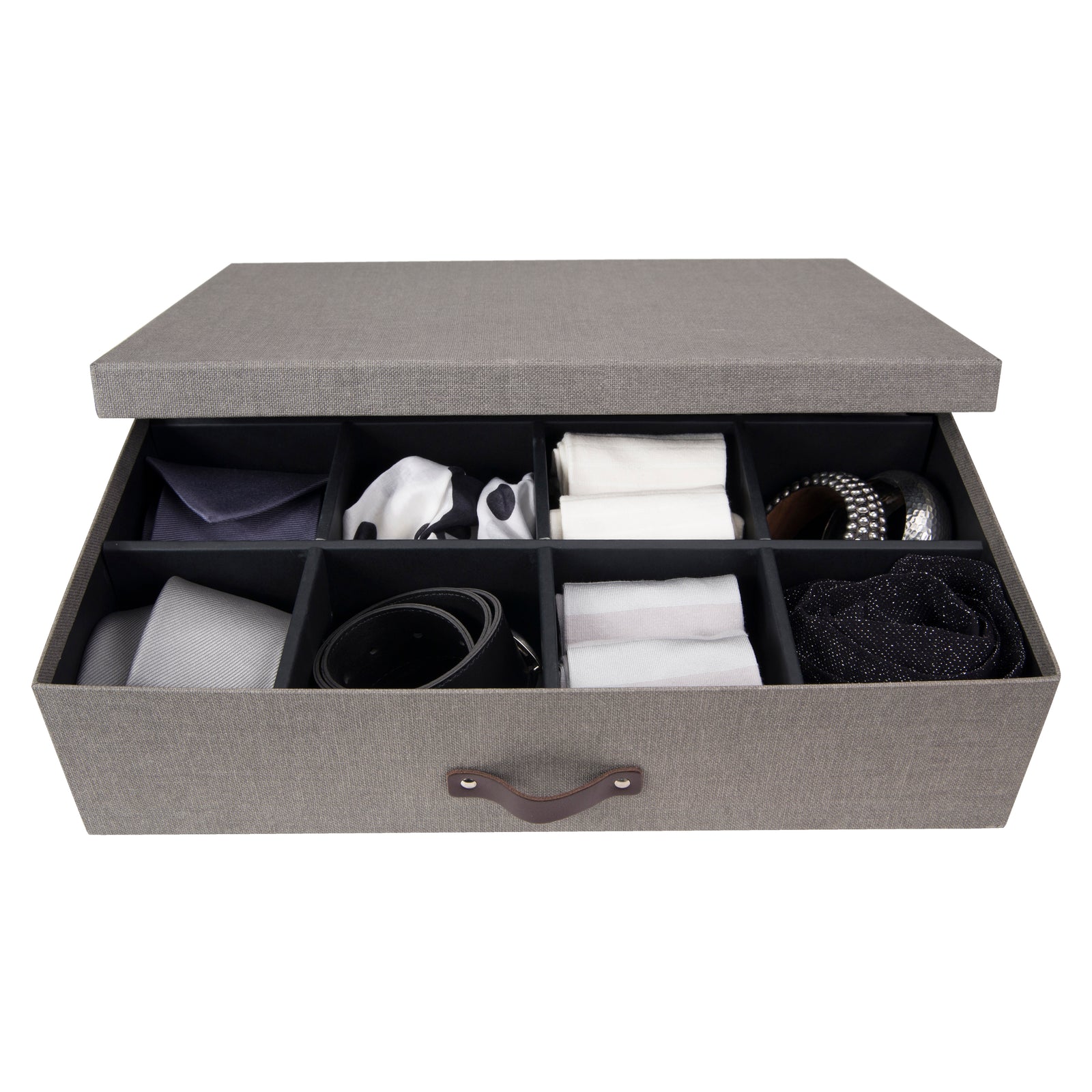 Caja Organizadora Bigso Box de 12 Divisiones Papel Canva Gris