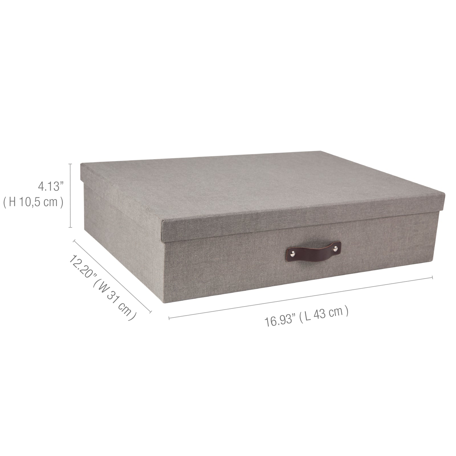 Caja Organizadora Bigso Box de 12 Divisiones Papel Canva Gris