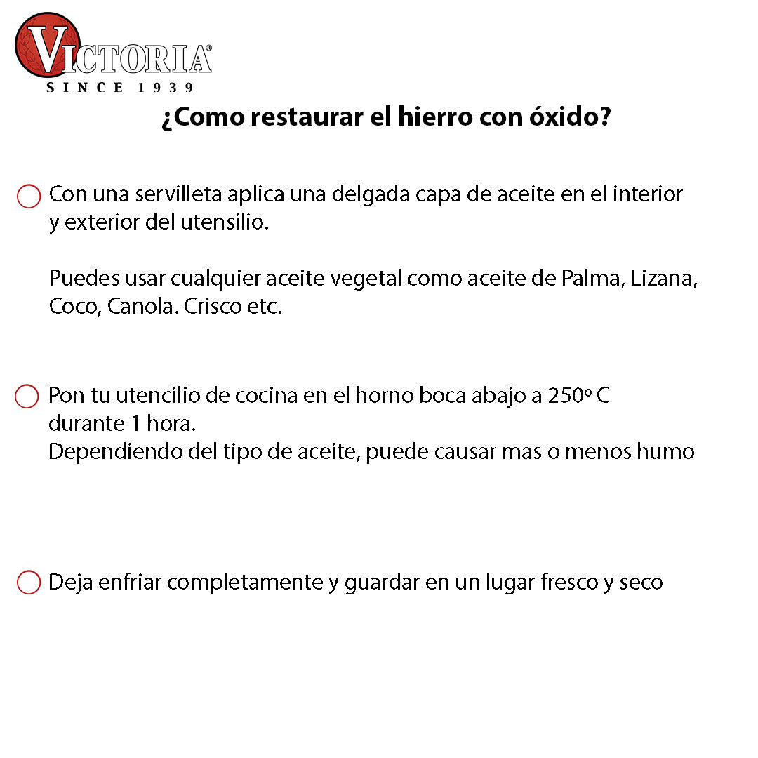 Olla Victoria Hierro Fundido Precurado 3,8 Litros