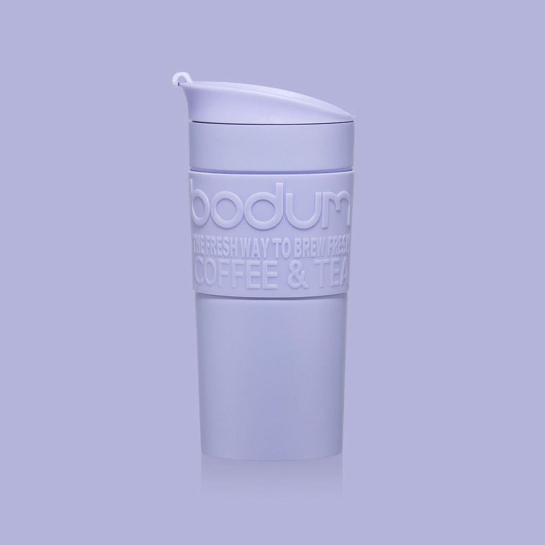 Travel Mug Bodum de doble pared plástico, 0.35 Lts Morado
