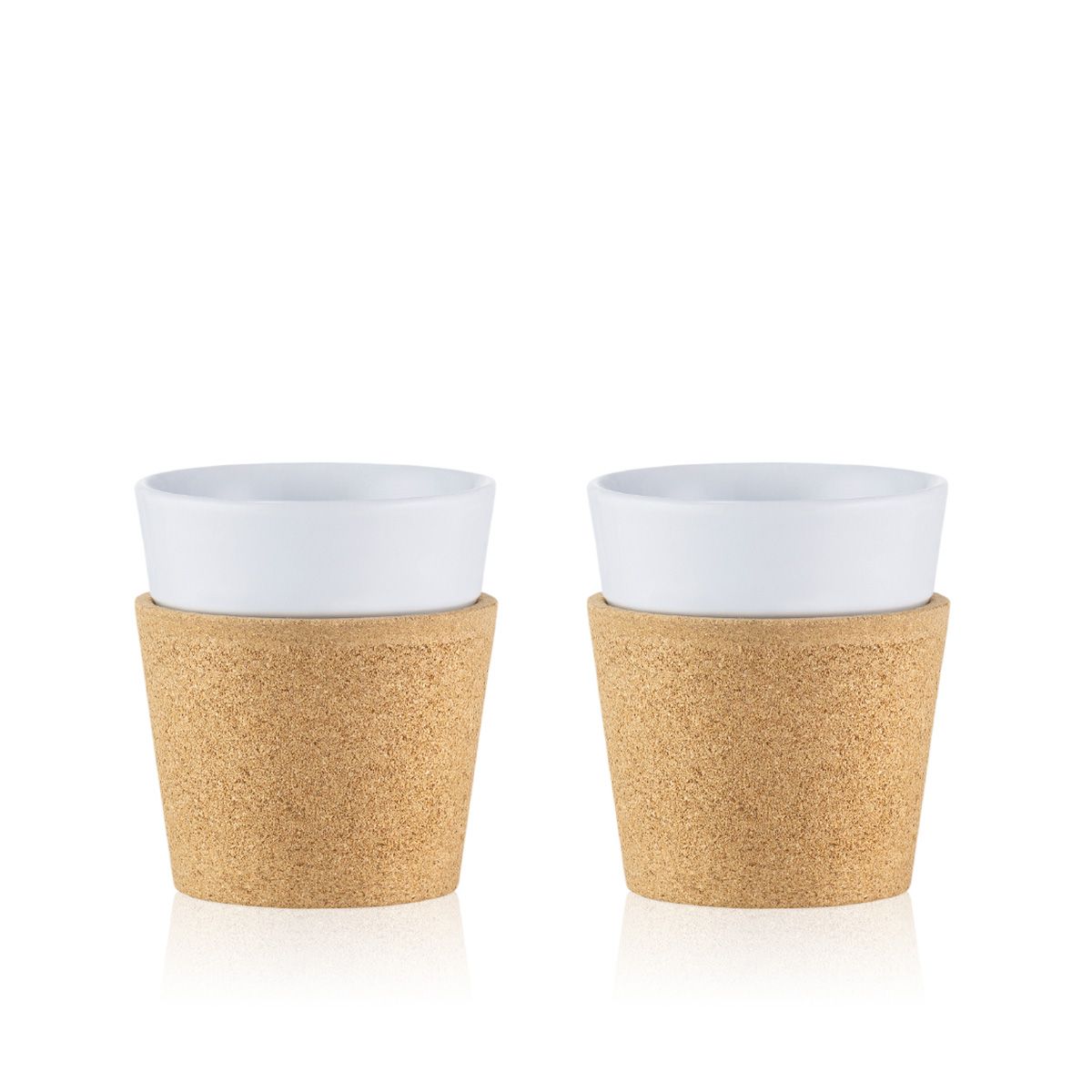 Set 2 vasos de Porcelana Bodum 170 ml. con Cubierta de Corcho