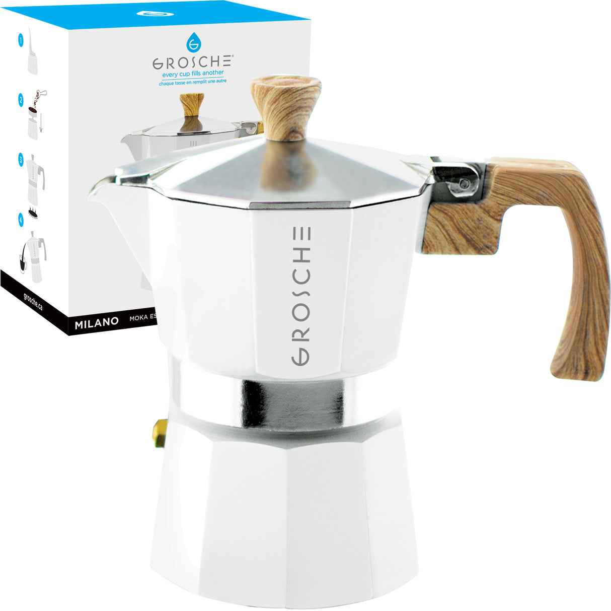 Cafetera Milano 3 Tazas 150 ml Blanca