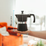 Cafetera Milano 3 Tazas 150 ml Negra
