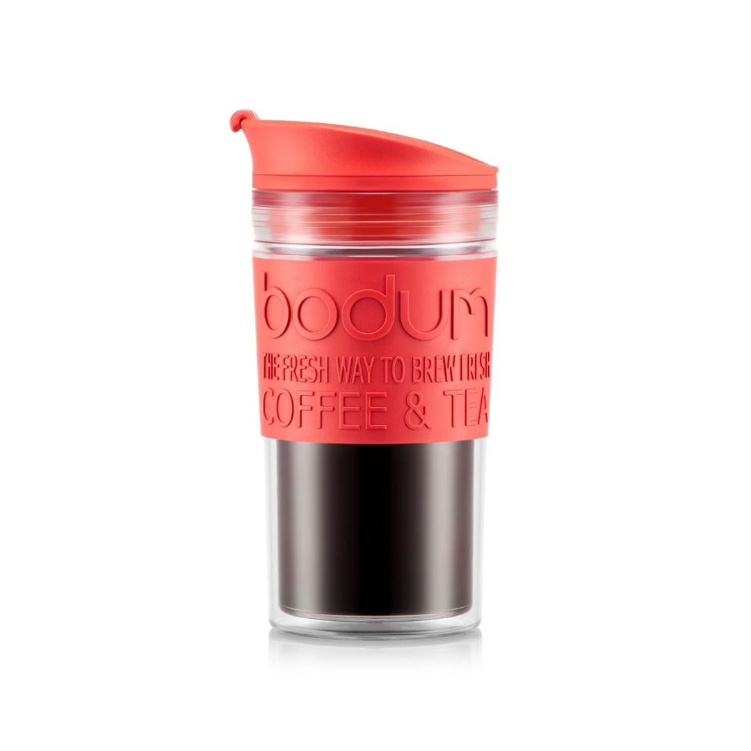 Mug Plástico Bodum Doble Pared 350 ml Color Rojo