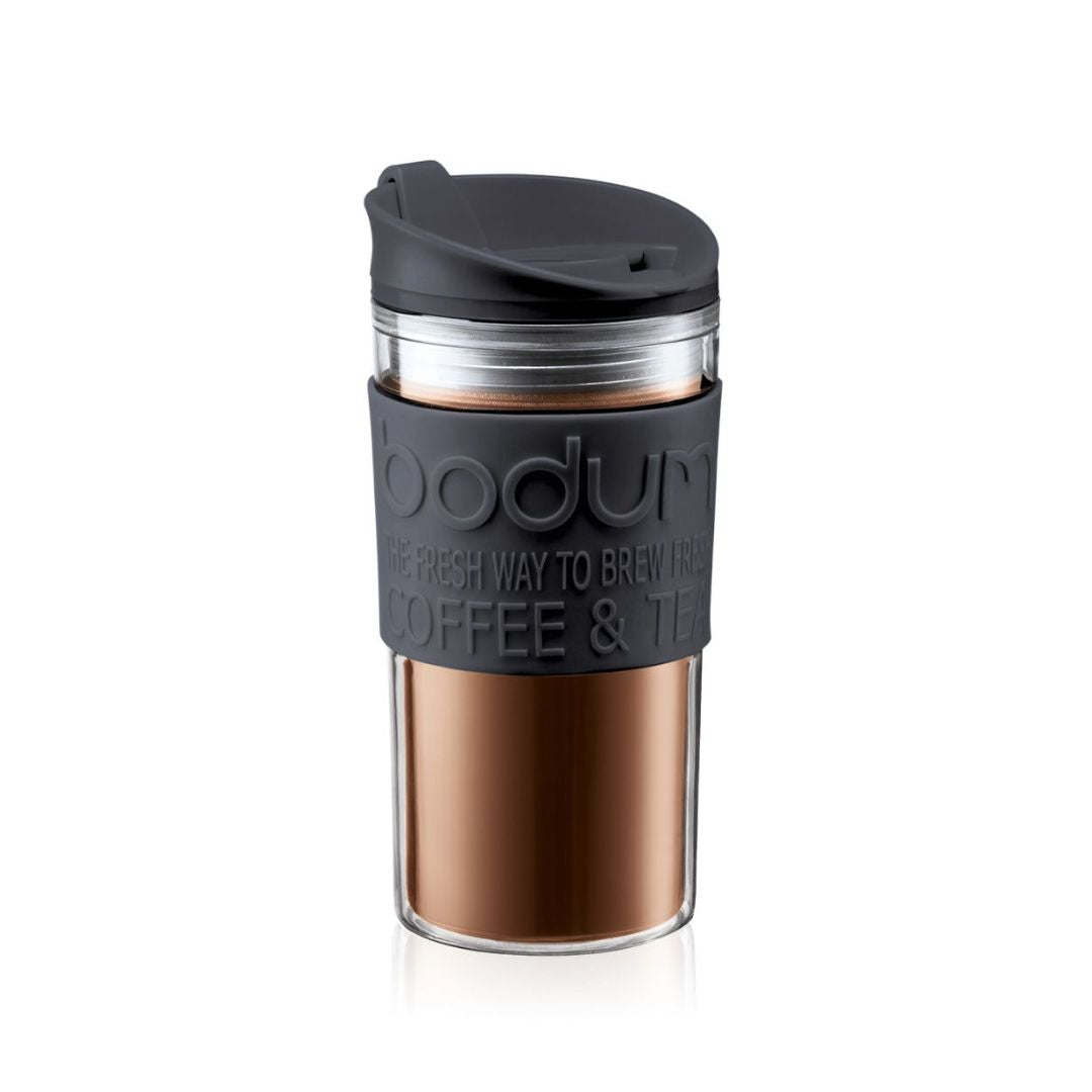 Mug Plástico Bodum Doble Pared 350 ml Color Negro