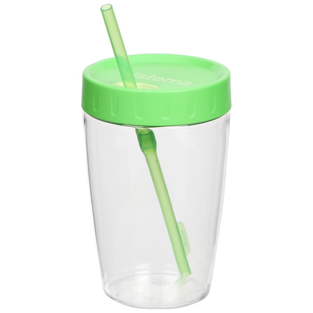 Vaso con tapa y bombilla 525 ml.