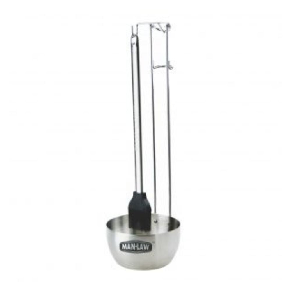 Set de Marinado para parrilla, Brocha 33 cm y Pote Man Law