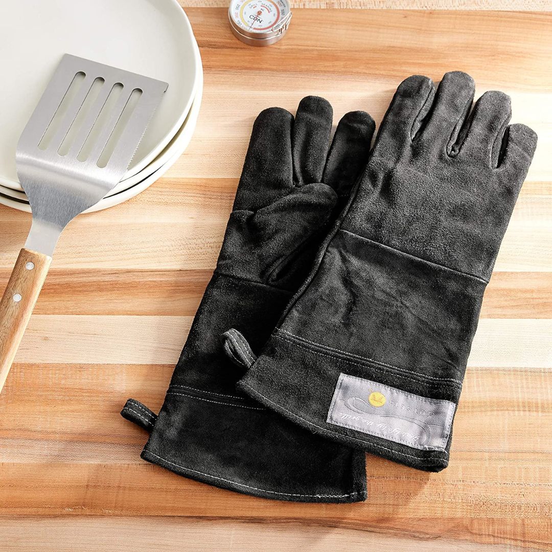 Guantes Cuero para Parrilla Outset Negro