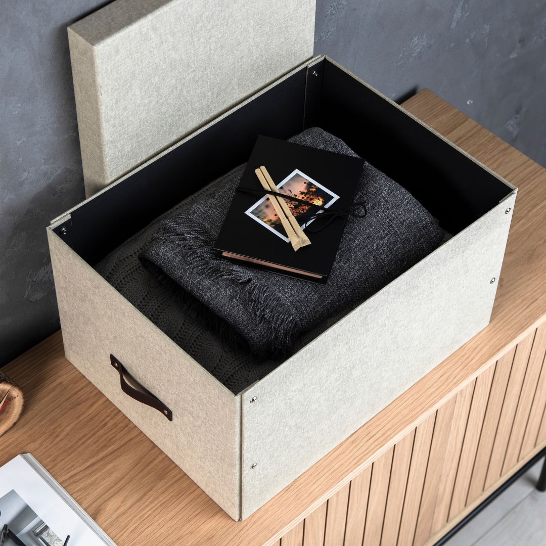 Caja Organizadora Miltipropósito Bigso Box 38 x 50 cm Lino