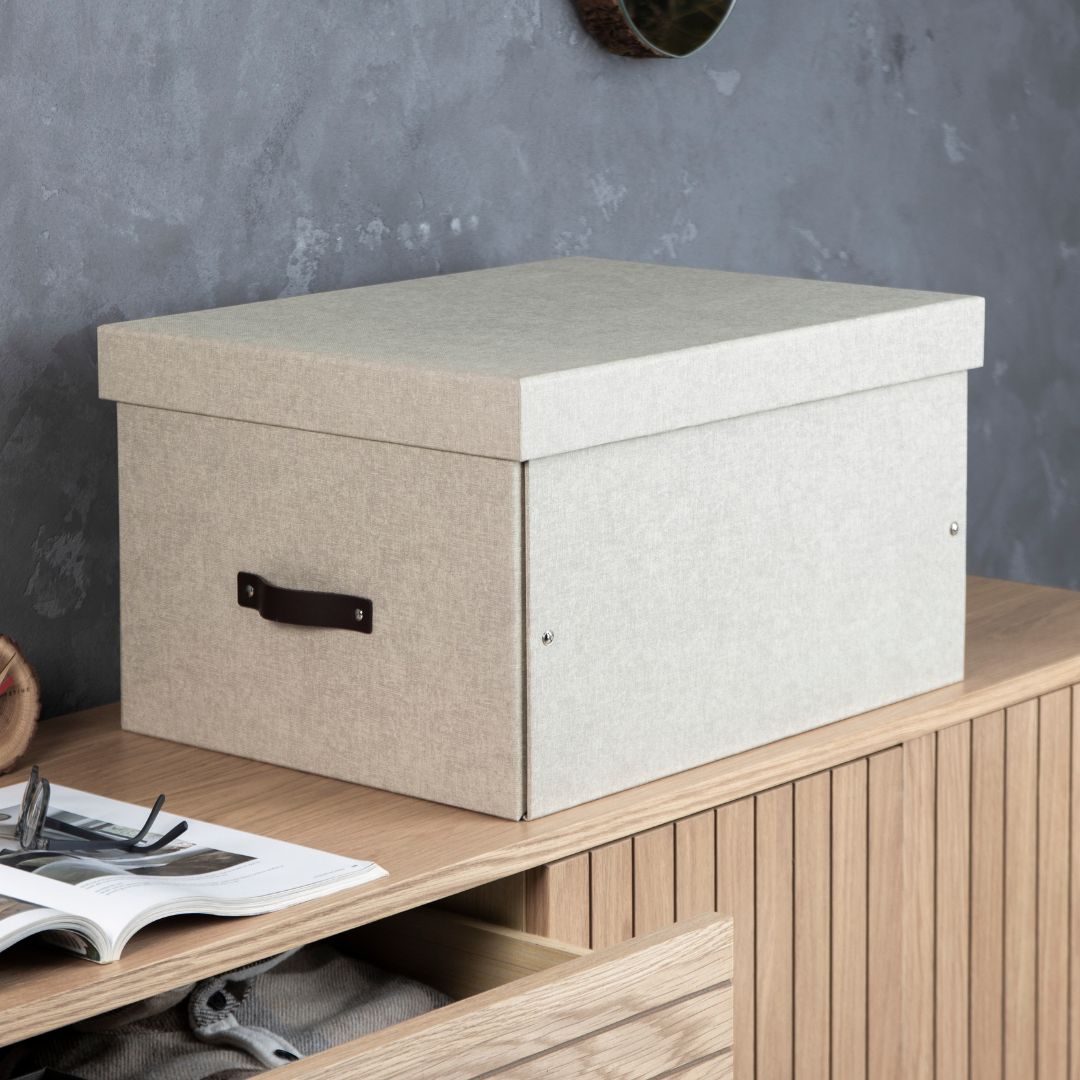 Caja Organizadora Miltipropósito Bigso Box 38 x 50 cm Lino