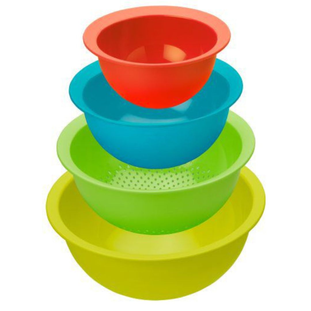 Set de 4 Bowls mas 1 Colador Rotho