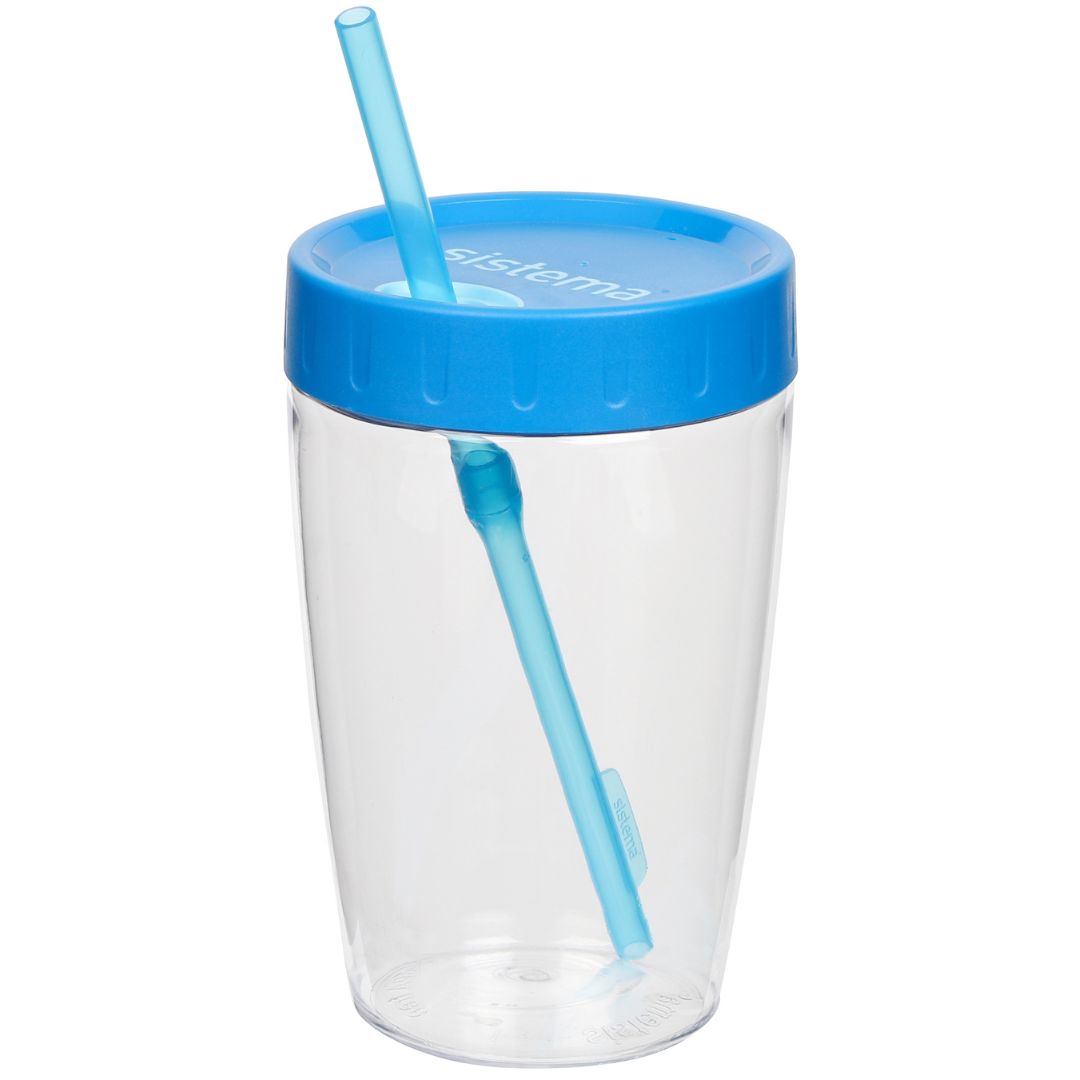 Vaso con tapa y bombilla 525 ml.