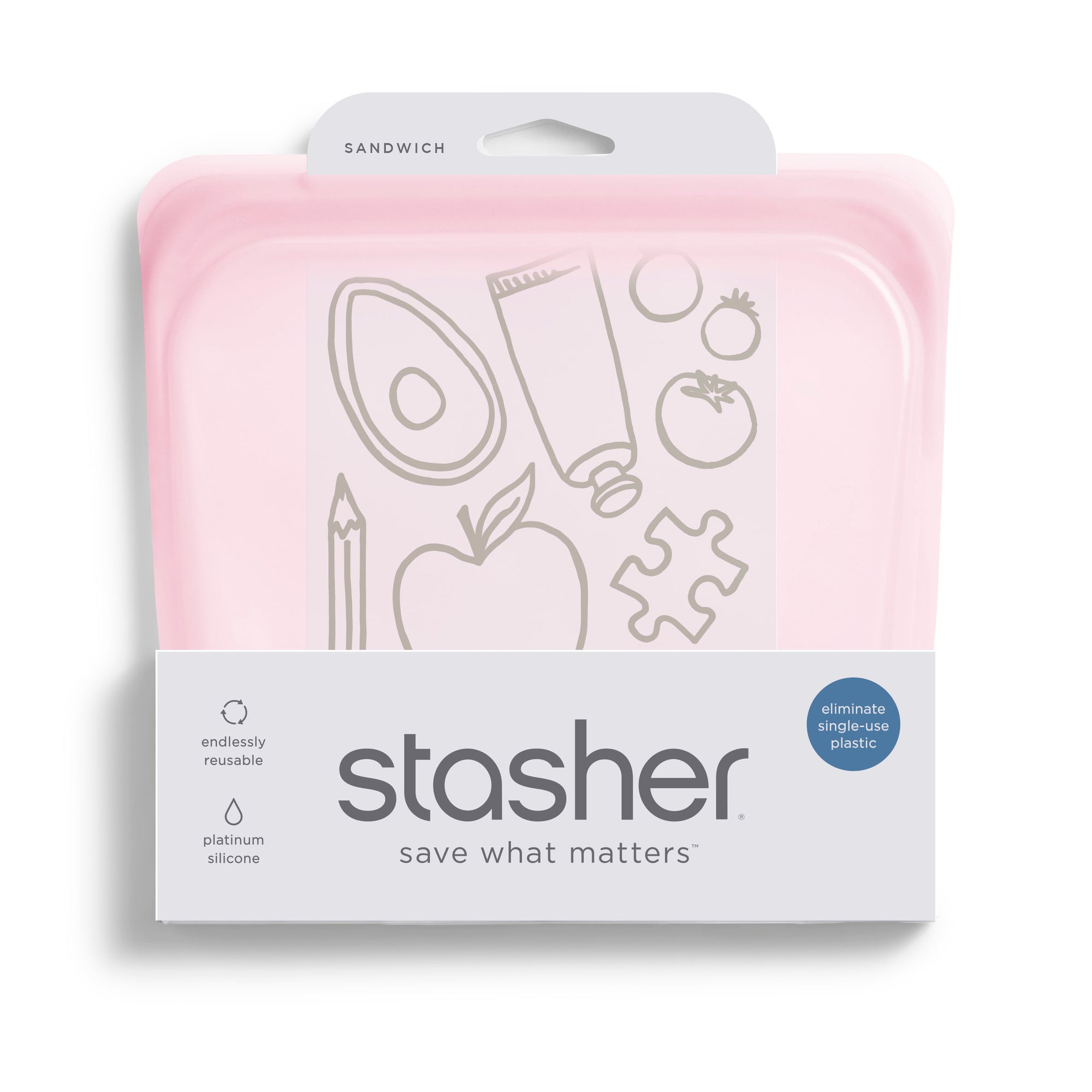 Bolsa Stasher Sandwich de Silicona Reutilizable 450 ml