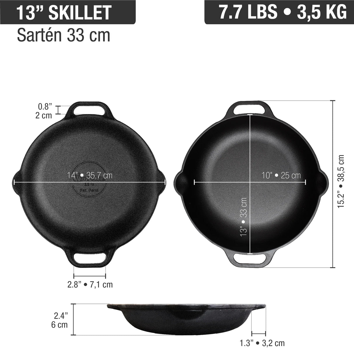 Sartén Paellera Victoria 33 Cm Precurado