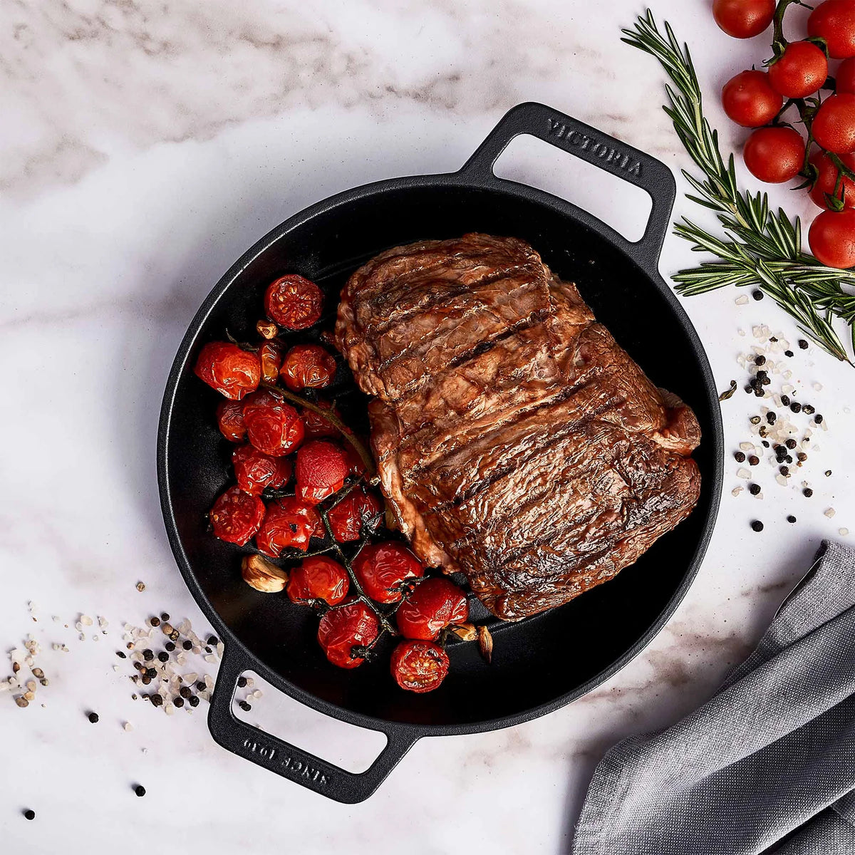 Sarten Victoria Redondo Grill 25 cm Hierro Fundido Precurado