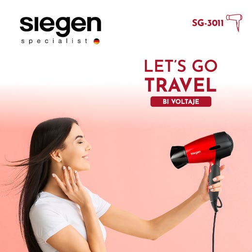 Secador Siegen Let`S Go Travel Rojo SG-3011