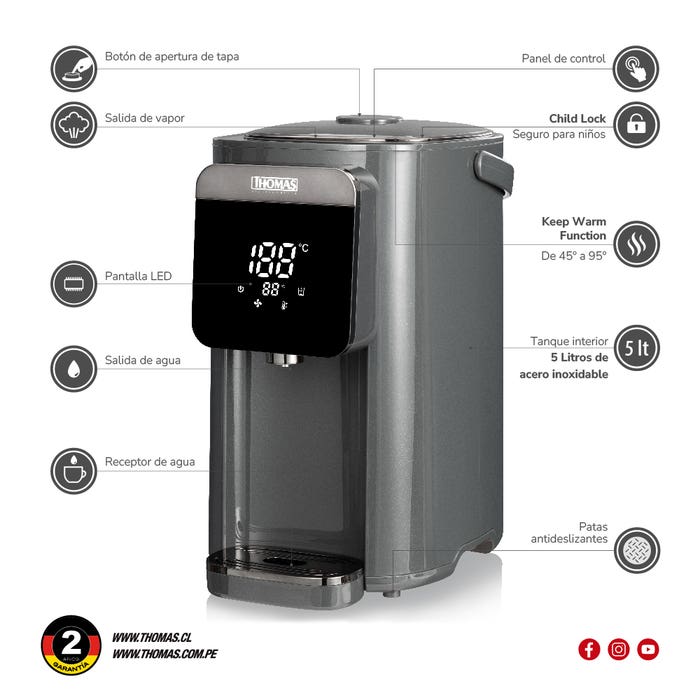 Termo Hervidor Thomas 5.0 TH-TK50
