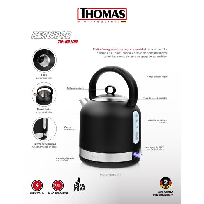 Hervidor Thomas 2,5 Lts TH-6510N