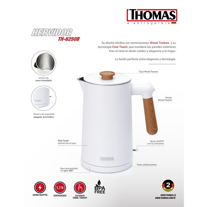 Hervidor Cool Touch 1,7 lts TH-6250B