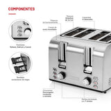 Tostador 4 rebanadas Acero Inox TH-133i
