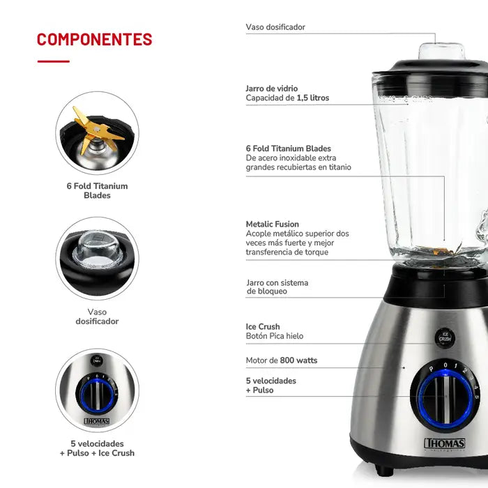 Licuadora Thomas 1,5 Litros TH-510Vi