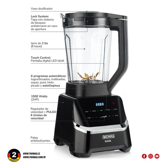 Licuadora Thomas Köök Pro 2HP TH-860D
