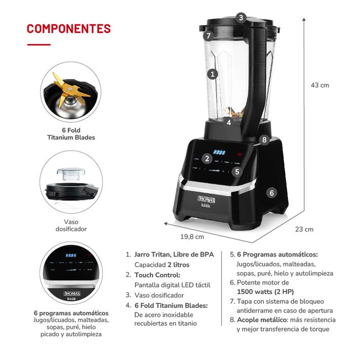 Licuadora Thomas Köök Pro 2HP TH-860D