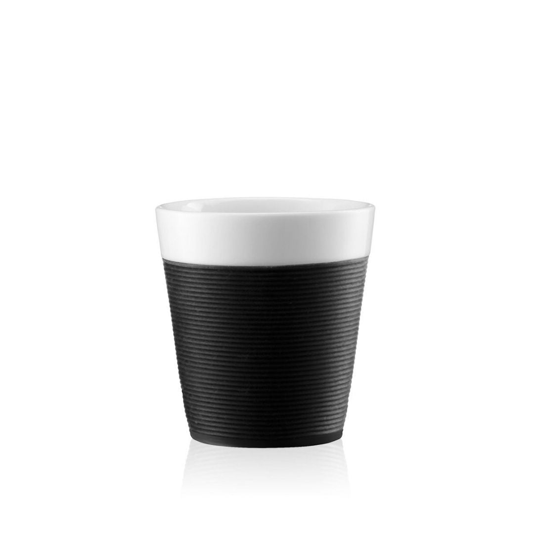 Set 2 vasos de Porcelana Bodum 170 ml. con Cubierta Antideslizante