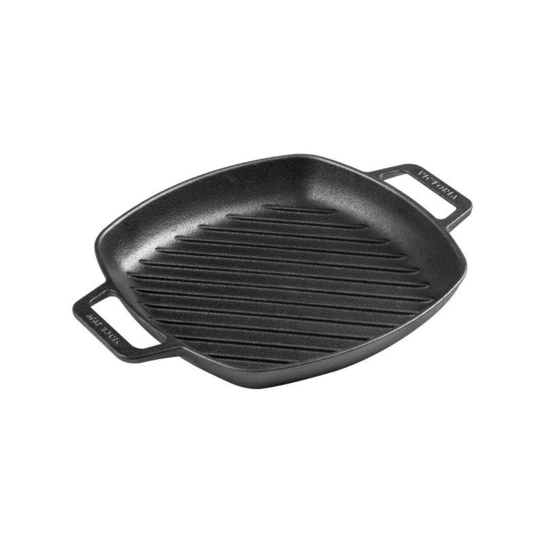 Sarten Grill Doble Asa Hierro Fundido Esmaltado 25 x 25 cm