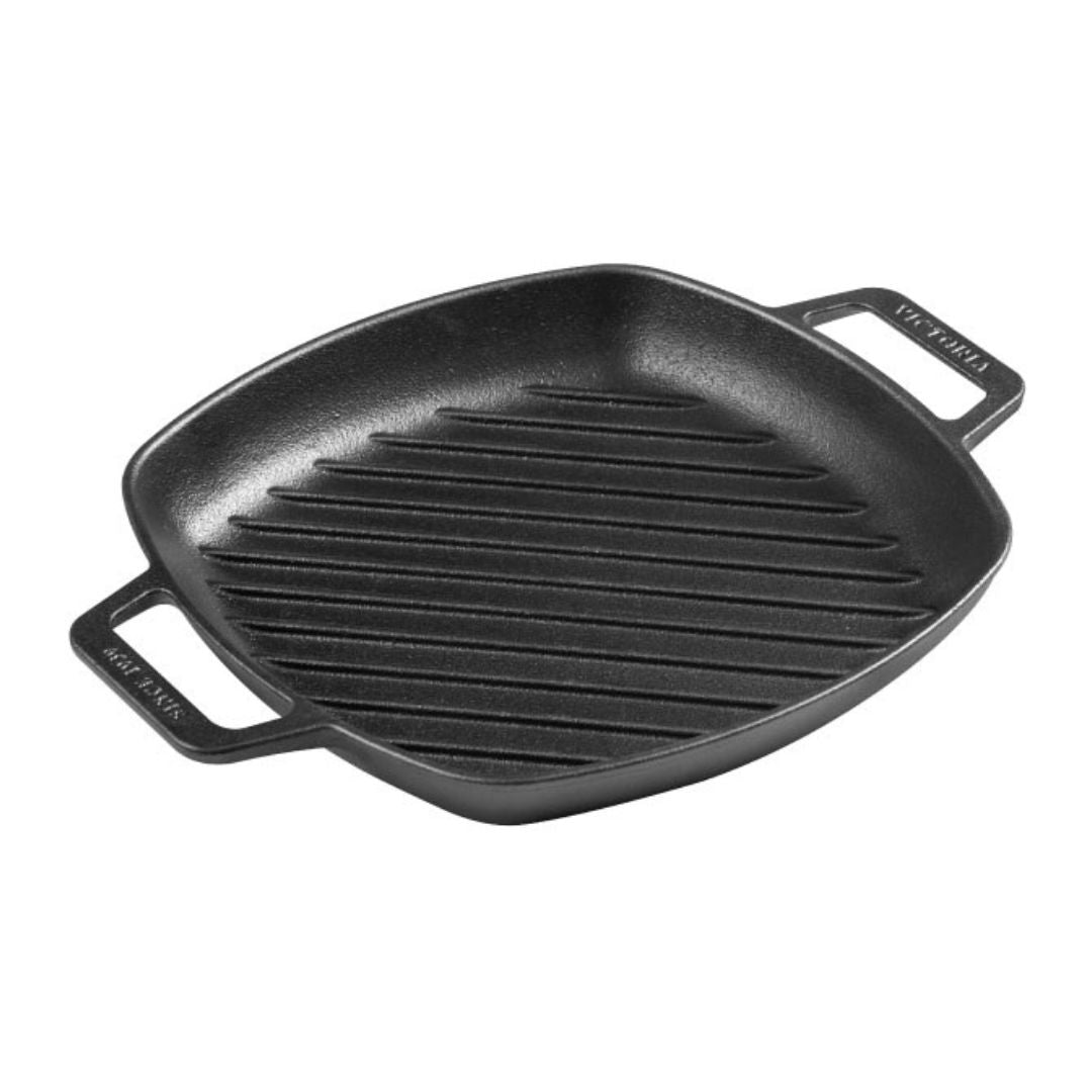 Sartén Hierro Fundido Rectangular Doble Asa Precurado 25 X 25 cm