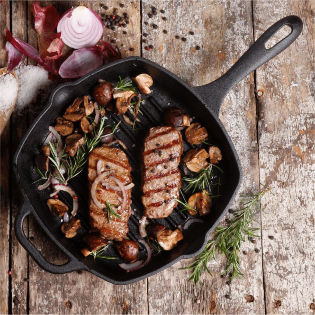 Sartén Hierro Fundido Precurado Cuadrado de 25cm x 25cm