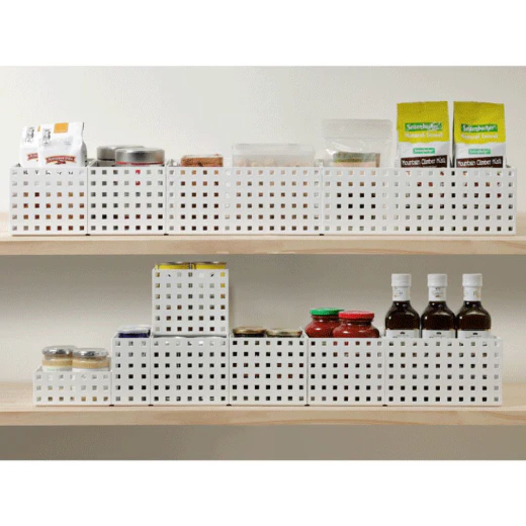 Contenedor Bricks Blanco Apilable 35 x21 x1 2,5 cm.