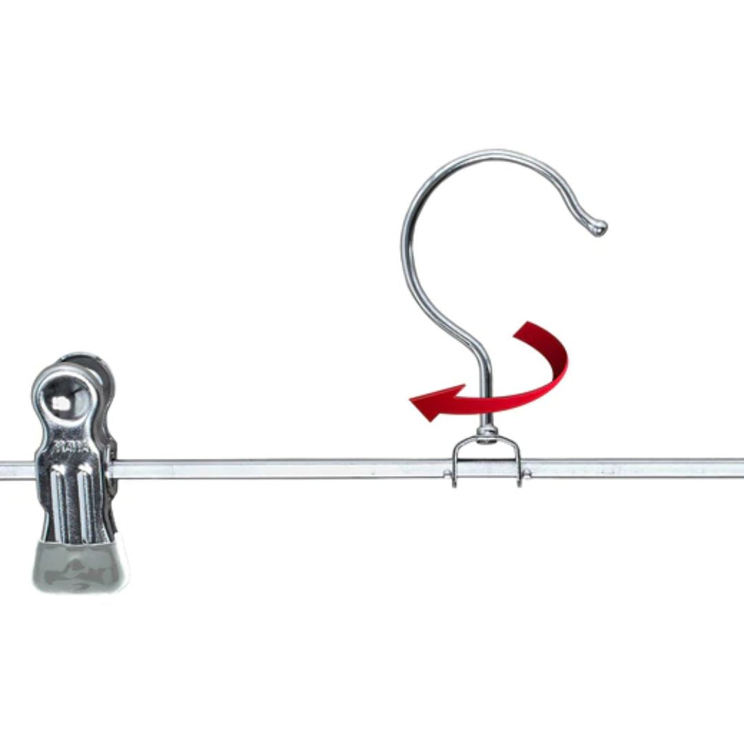 Set de 10 Colgadores De Clip Para Pantalón o Falda, K 30/D Silver