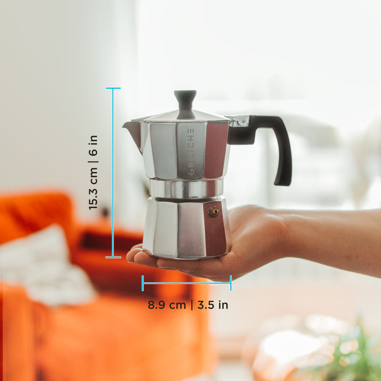 Cafetera Milano 3 Tazas 150 ml Color Plata