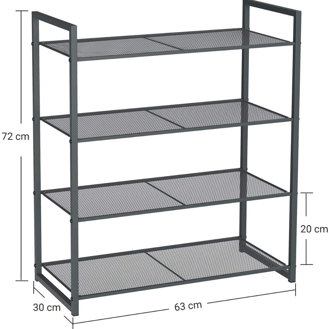 Zapatero / Estante de 4 Niveles Songmics Negro