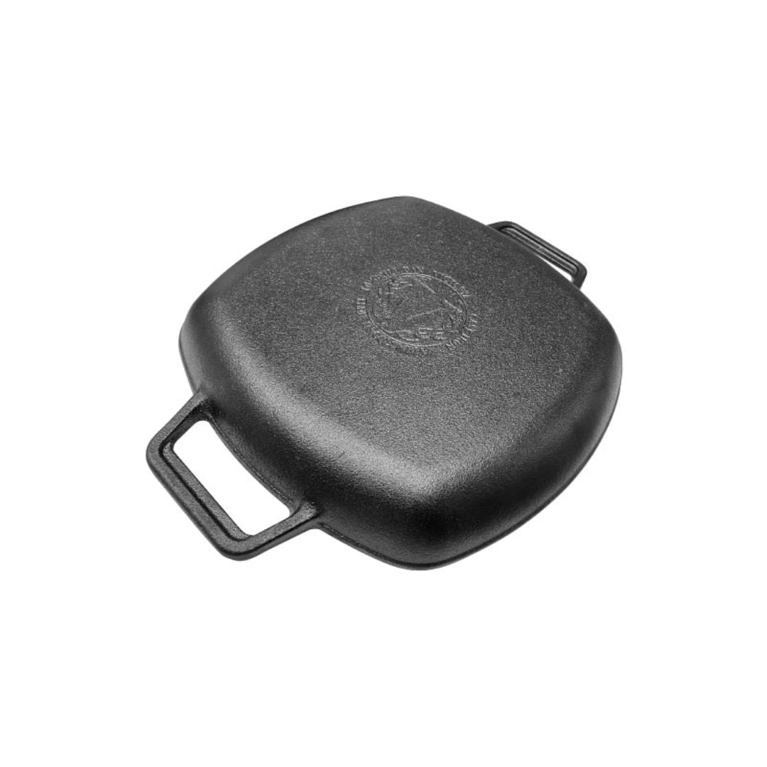 Sarten Grill Doble Asa Hierro Fundido Esmaltado 25 x 25 cm