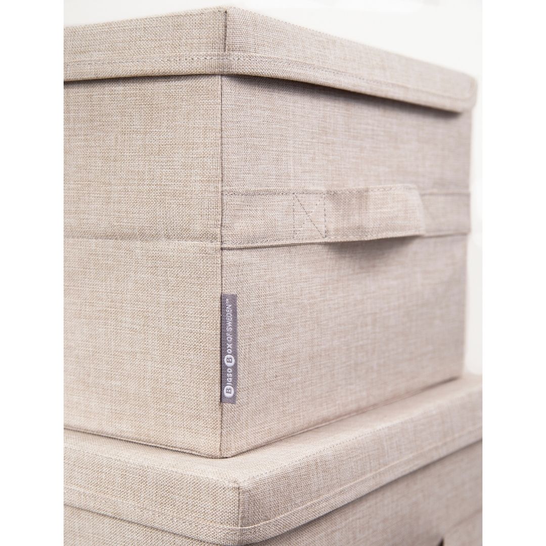 Caja Organizadora Bigso Box Pequeña 25 x 35 cm Beige