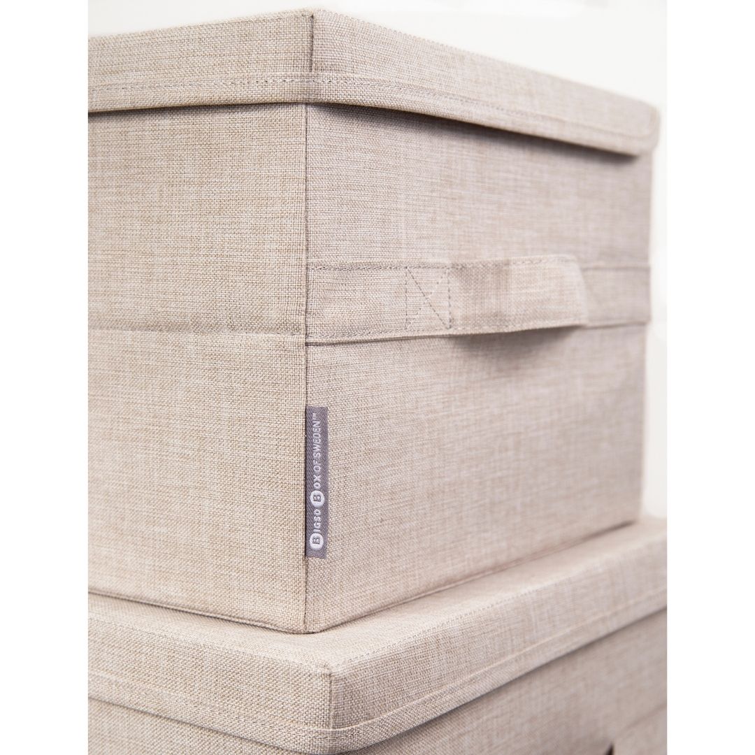 Caja Organizadora Bigso Box Pequeña 26 x 35 cm Beige